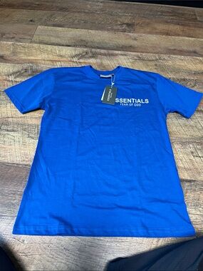 Fear of God Essentials Royal Blue Logo Tee